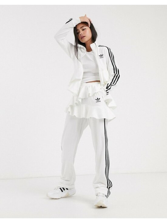 adidas Pants - Adidas x J KOO FT9891 Ruffled Velour Track Pants White ( S )
